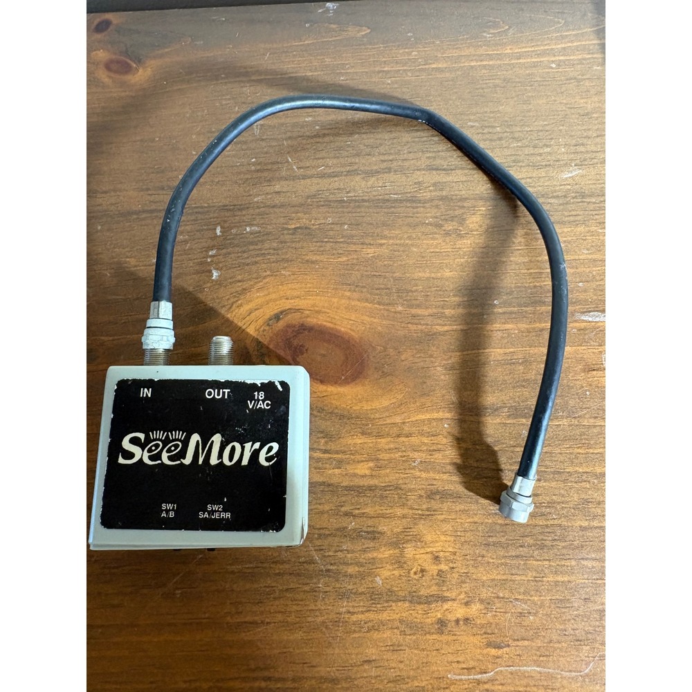 Vintage SeeMore Cable TV Descrambler Box SW1 A/B SW2 SA/JERR Analog Signal Unit